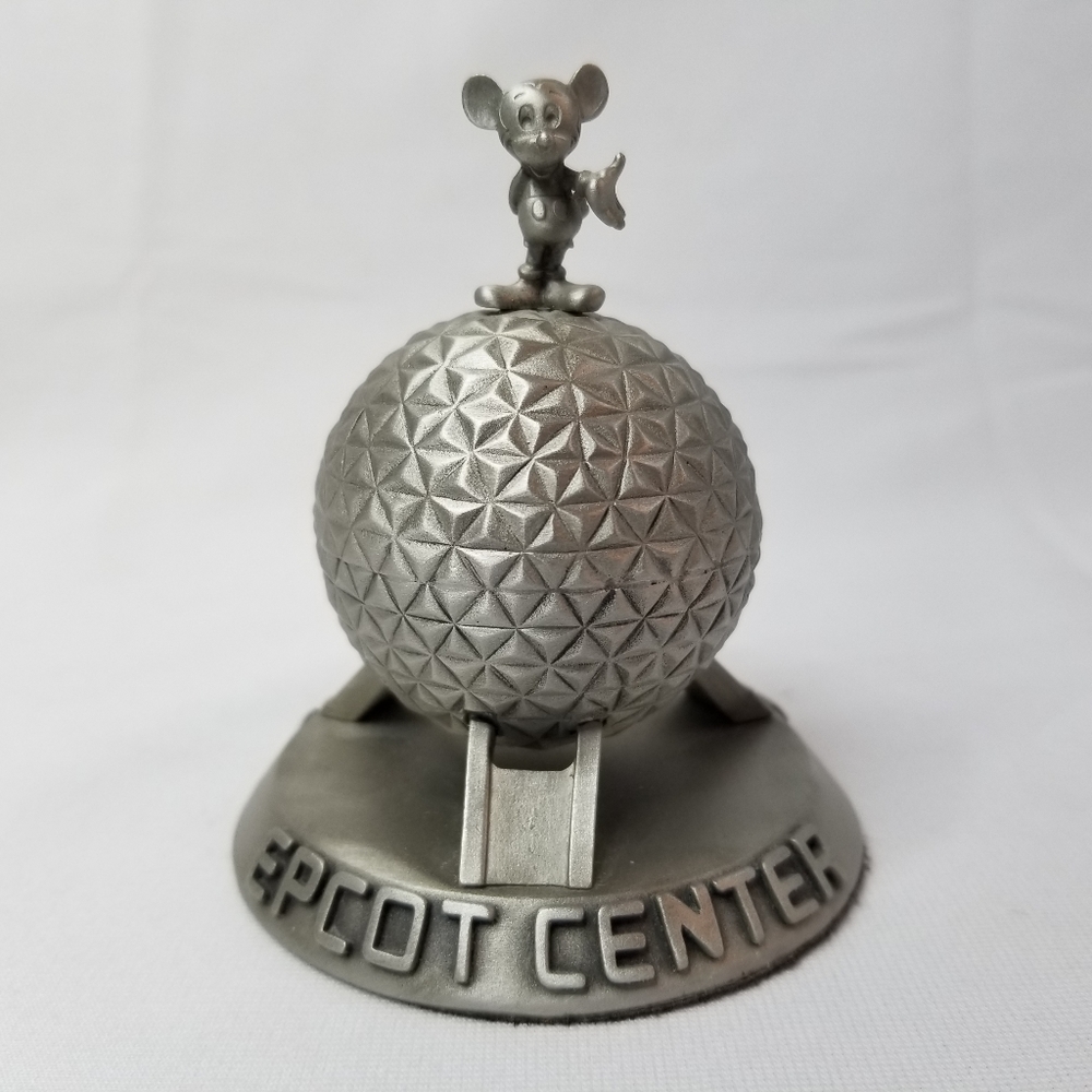 Vtg Walt Disney World Mickey Mouse Epcot Center Pewter Spaceship Earth Geosphere